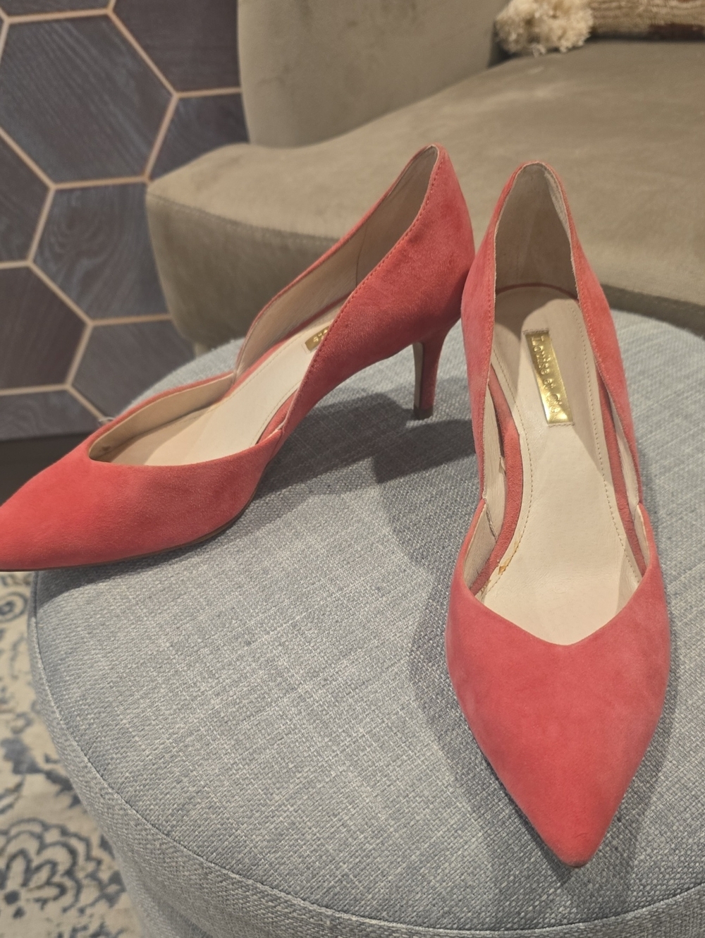 Louise et Cie Coral Suede Pointed-Toe Heels